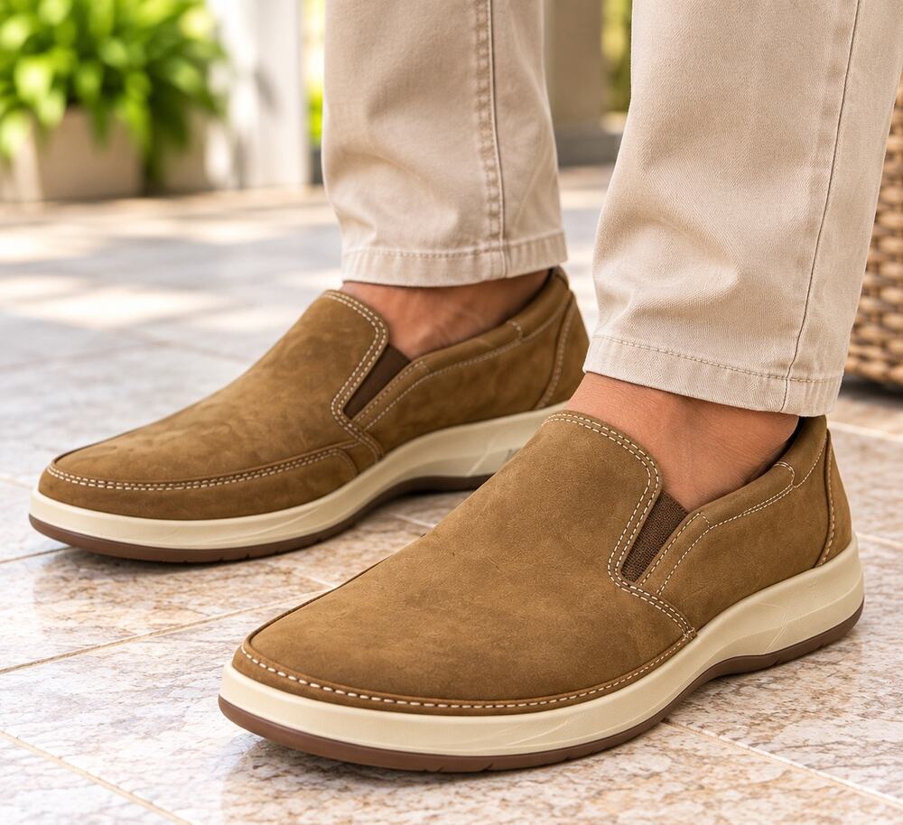 Florsheim Men’s 8 M Brown Nubuck Leather Slip On Loafers Comfortech